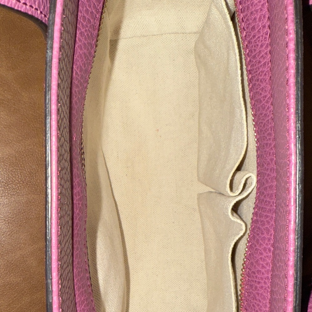 Gucci Dollar Calfskin Purple Leather Satchel - Picture 9 of 12